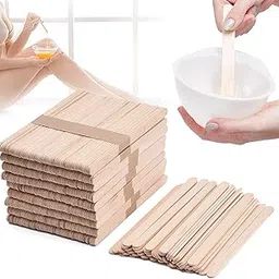 KRUM Ice Cream Stick for Craft and Epilation, Wooden Popsicle Sticks for Waxing, Tongue Depressor, Multipurpose Sticks for Salon, DIY Projects Size 4.5"inch– 100 Count-picture-16