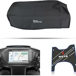 R.J.VON - EV Rizta 3D Footmat | Digital Meter Screen Guard | Seat Cover (Combo Pack of 3) for Ather Rizta-image-92