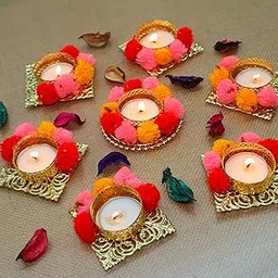 Jaipur Ace Diwali Festival Tea Light Holders Set | Traditional Decorative Diyas for Home & Pooja Room | Perfect Candle Holders for Diwali, Ganesh Chaturthi, Laxmi Pooja & Rangoli Décor (7 Pcs)-picture-51
