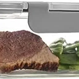 FineDine Food Storage Container - 300ml|Air-Tight Fridge Organizer Case|Glass Box with BPA-Free Locking Lids|Microwave & Freezer Safe|Leak Proof Food Storage Meal Prep Containers-Square(Transparent)-picture-25