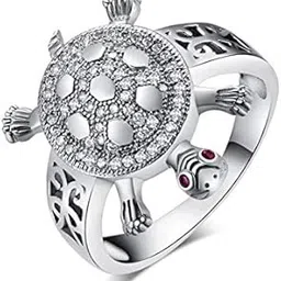 rm jewellers 925 Sterling Silver Cubic Zirconia Tortoise Ring for Unisex-adult & Child-picture-32