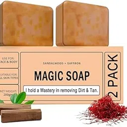 De-Tan Soap for Tan Removal - Sandal Wood & Saffron - Ideal for Men & Women - Suitable for All Skin Types 200g-picture-59