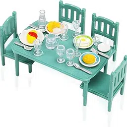Doll House Furniture, Miniature Dining Table Set for Dollhouse, Miniature Furniture for Collectors and Miniature Scene Creation-picture-18