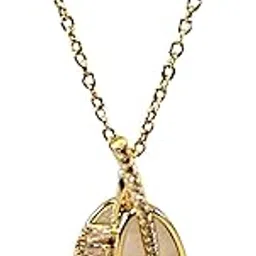 caught-in-4k store CAUGHTIN4K Necklace Chain Pendant for Women White and Gold Two Leaves Design | Golden | Pendant for Girls | Mother Of Pearl | Anti Tarnish Stainless Steel | Gift-picture-18