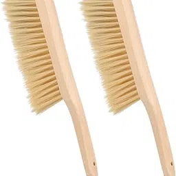 PATIKIL 13" Wood Hand Broom Brush, 2 Pcs Soft Bristles Brush Dust Brush with Handle for Fireplace Sofa Furniture Woodworking Cleaning Drafting, Khaki-picture-14