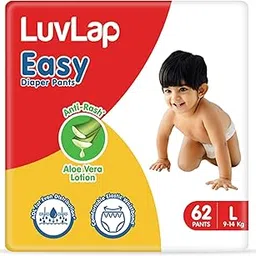 LuvLap Easy Diaper Pants, Large, Pack of 62, for babies upto 9-14Kg, Pant style diaper with Anti-Rash Aloe Vera Lotion, ADL for Even Distribution, & 360° fit for better coverage & flexibility-picture-50