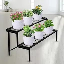 2 Tier Metal Plant Stand/ Planter Stand for Indoor Outdoor Balcony for Living Room & Home Decor.-picture-37