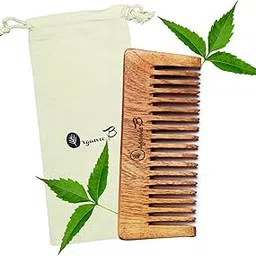 Organic B Comb for Women | Neem Comb Soaked Infused with Premium Rosemary & Castor Oil | Detangling, Frizz Control & Lustrous Shine | Neem Comb for Women & Men | For All Types of Hair-picture-49