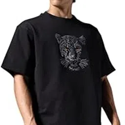 Men and Boys Embroidery Oversized T-Shirts, Half Sleeves Round Neck T-Shirts, Drop Shoulder, Terry Cotton-image-12