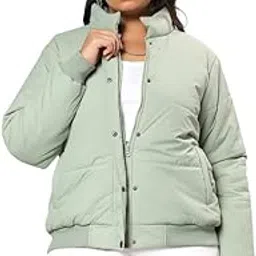 Plus Women's Jacket For Casual Wear | High Neck | Long Sleeve | Regular Fit |Button Closure | Jacket Crafted With Comfort Fit For Everyday Wear-image-6