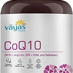 Vayas CoQ10 – 100mg - with L-Arginine, Selenium & Omega-3 – 60 Softgels – Supports Heart Health, Energy Production & Cognitive Function | Pack of 1-image-10