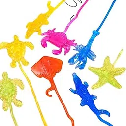 Sea Creature Sticky Stretchy Toys, Assorted Marine Animals, Multi-Colour Party Pack of 10 Pieces Randomly Selected-picture-28
