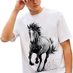 epiko Regular Fit Horse Print Tshirt for Men | Animal Print Unisex T-Shirt-picture-30