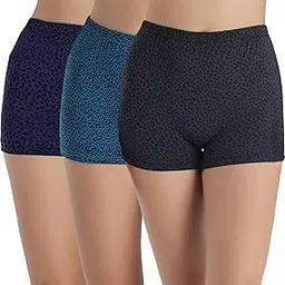 Womens Mid Rise Super Soft Nylon Lycra Printed Boyshort Panties (Pack of 3) (Available in 4 Stylish Shades)-image-10