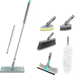 Microfiber Mop 7 in 1 Cleaning Kit Home Cleaning Supplies Squeegee Broom Duster Sponge Retractable Absorbent Detachable Fiber Cleaning kit Mop Brush Cotton Household-picture-30