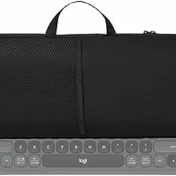 Portable Waterproof Dustproof Shockproof Neoprene Carrying Case for Logitech POP ICON Keys Wireless Bluetooth Keyboard & Mouse Combo | Foldable Design with Handle & Mesh Pocket-image-14