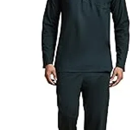 amazon brand - anarva Anarva Men's Cotton 2 Pieces Set Ethnic Wear Shirt Long Sleeve And Casual Beach Pants Yoga Outfits-picture-21