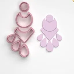 A1 3D Prints Polymer Clay Earing Cutters, Tear Shapes Dangle, Clay Earing Making Tools, Clay jwellery, DIY, Set of 6 pcs-image-65