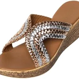mymy! Synthetic Lining Shine Bright All Night Fashion Platform Heel for Women (Gold And Silver)-picture-10