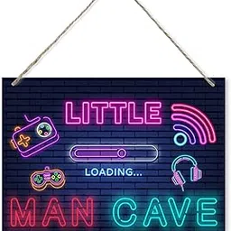 Game Door Sign, Man Cave Sign, Rustic Hanging Wooden Plaque Sign, Gamer Room Wall Decor, Gaming Decor Art, Funny Nursery Decor for Boys, Wall Decorations for Bedroom Playroom, Man Cave Decor-picture-20