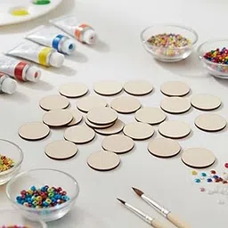 Round MDF Wood Sheet for Painting, Resin Art, DIY & Home Decoration | Circle Wooden Base Board for Art & Craft, Decoupage, Drawing & DIY Projects | Smooth Surface Painting Board | 1.5 X 1.5 Inches (Wood Set 50)-picture-22