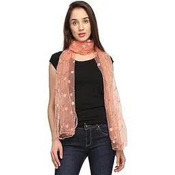 fabseasons Women's Viscose Solid Embroidery Scarf Stoles-picture-24