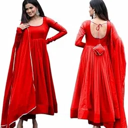 Women Self Design Georgette Stitched Anarkali Gown LATKAN-Red-16-picture-24