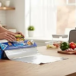 Premium Aluminium Foil for Food Wrapping | 11 Micron Thickness | Hygienic & Heat Retaining Foil Roll for Kitchen Use, Packing & Storage (72M)-picture-22