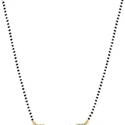 American Diamond Mangalsutra for women stylish vati wati 1gm gold mangal sutra short AD CZ Pendant Necklace design jewellery for women nallapusalu one gram 18 inch black beads chain golden -34-image-34