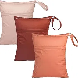 babygoal Wet Dry Bags for Baby Cloth Diapers, Washable Travel Bags, Beach, Pool, Gym Bag for Swimsuits & Wet Clothes with 2 Pockets 3 Pack 3LN33-IN-picture-17