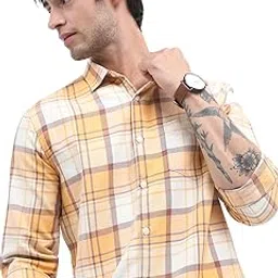 highlander Men's Slim Fit Shirts | Checked | Long Sleeves | Spread Collar | Casual Shirts | Stylish Shirt-picture-11