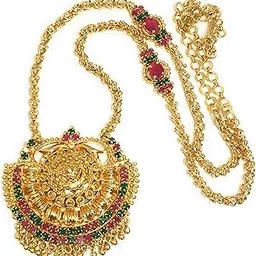 sasitrends One Gram Micro Gold Plated Dollar Mugappu Chain for Girls & Women-picture-11