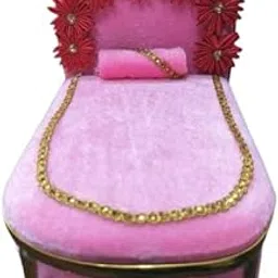 Unique Palette Kanha Ji Singhasan/Ladoo Gopal Singhasan Ji Bed/Khatu Shyam Ji Bed Usable, Multicolor Gift for - Home,Birthday,Diwali,Christmas, Festivals Decoration-picture-29