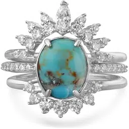 mia by tanishq Romani Cosmic Shine Stackable Silver Ring-picture-13