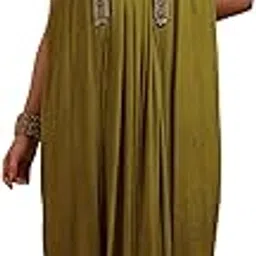 soch Womens Chinon Botanical Print Dress with Beads and Stones image 1