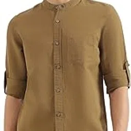united colors of benetton Regular Fit Mandarin Collar Solid Shirt-picture-25