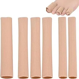 6 Pack Toe Tubes, Toe Cushion Tube, Toe Tubes Sleeves for Relief Toe Pressure, Soft Gel Corn Pad Protector, Cuttable Toe Tubes Sleeves for Toes, Fingers, Corns, Calluses (6)-picture-19
