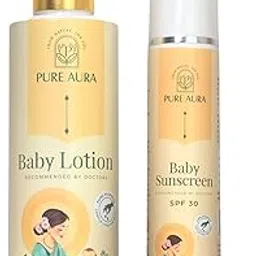 Pure Aura Baby’s Sunshine Shield Duo | Ayurvedic Baby Sunscreen SPF 30 & Baby Lotion | Natural Sun Protection & Calming Skincare for Delicate Skin-image-39
