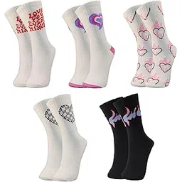 trazo Women's Calf Length Designer Knitted Multicolor, Multi-Purpose Socks | Socks for Women (Pack of 5)-picture-43