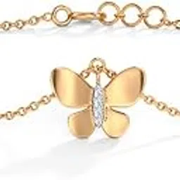 caratlane 18 Kt Rose Gold Elsa Diamond Butterfly Charm Bracelet for Women-picture-36