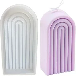 UKIYO international®- Rainbow Candle Mould U Shaped Silicone Moulds Semi Oval Mold Arch Design Resin Art Molds Clay Crafts Cake Chocolate-image-69