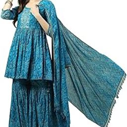 biba Women Cotton Anarkali Kurta Garara Suit Set-picture-35