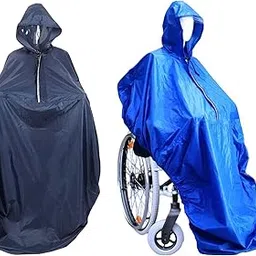 enakshi (label) Wheelchair Rain Poncho Raincoat for Elderly Men Women Mobility Tool Supplies Navy blue|Medical, Mobility & Disability | Mobility/Walking Equipment | Parts & Accessories | Accessories-picture-43