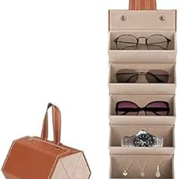 cheet enterprise 6 Slots Multiple Glasses Case PU Sunglasses Holder Sunglasses Travel OrganizerFoldable Glasses Storage Box Collector-picture-35