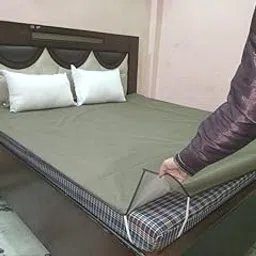 Polyester Soft Water Proof Terry PVC Mattress Protector/Cover - 75" X 78", King Size, Green-picture-64