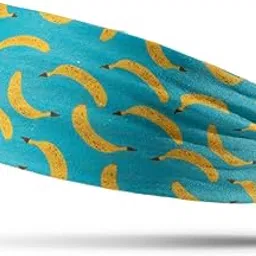 ChalkTalkSPORTS RokBAND Multi-Functional Food Themed Neck Gaiter or Headband | Banana Pattern | Blue-picture-28