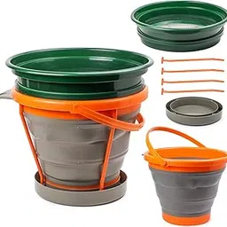 ASR Outdoor Metal Detector 1/8 Classifier Screen Set with 10L Collapsible Bucket Gold Panning Kit-picture-16