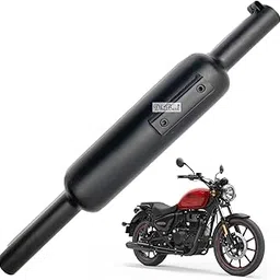 Dhe Best Bike SBBR Exaust Short Bottle Silencer Mini Punjab Dholki Dholki Black for RE Meteor 350.-image-43