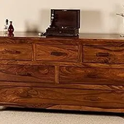 GateWay Furniture Sheesham Wood Chest of 6 Drawers Multipurpose Storage Cabinet Wooden Dresser for Bedroom Living Room Home (Dark Brown Finish)-picture-34