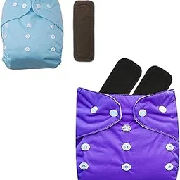 Baby Cloth Diapers 0 To 3 Years | Side Leakage Proof Washable Reusable Diaper For New Born Baby 2 Diaper And 3 Black insert pad (Pack Of 5) (Multicolor_17)-picture-21